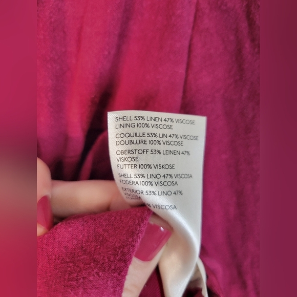 NWOT Free People Berry Wine Coco Cropped Linen Blend Blazer - Picture 3 of 6